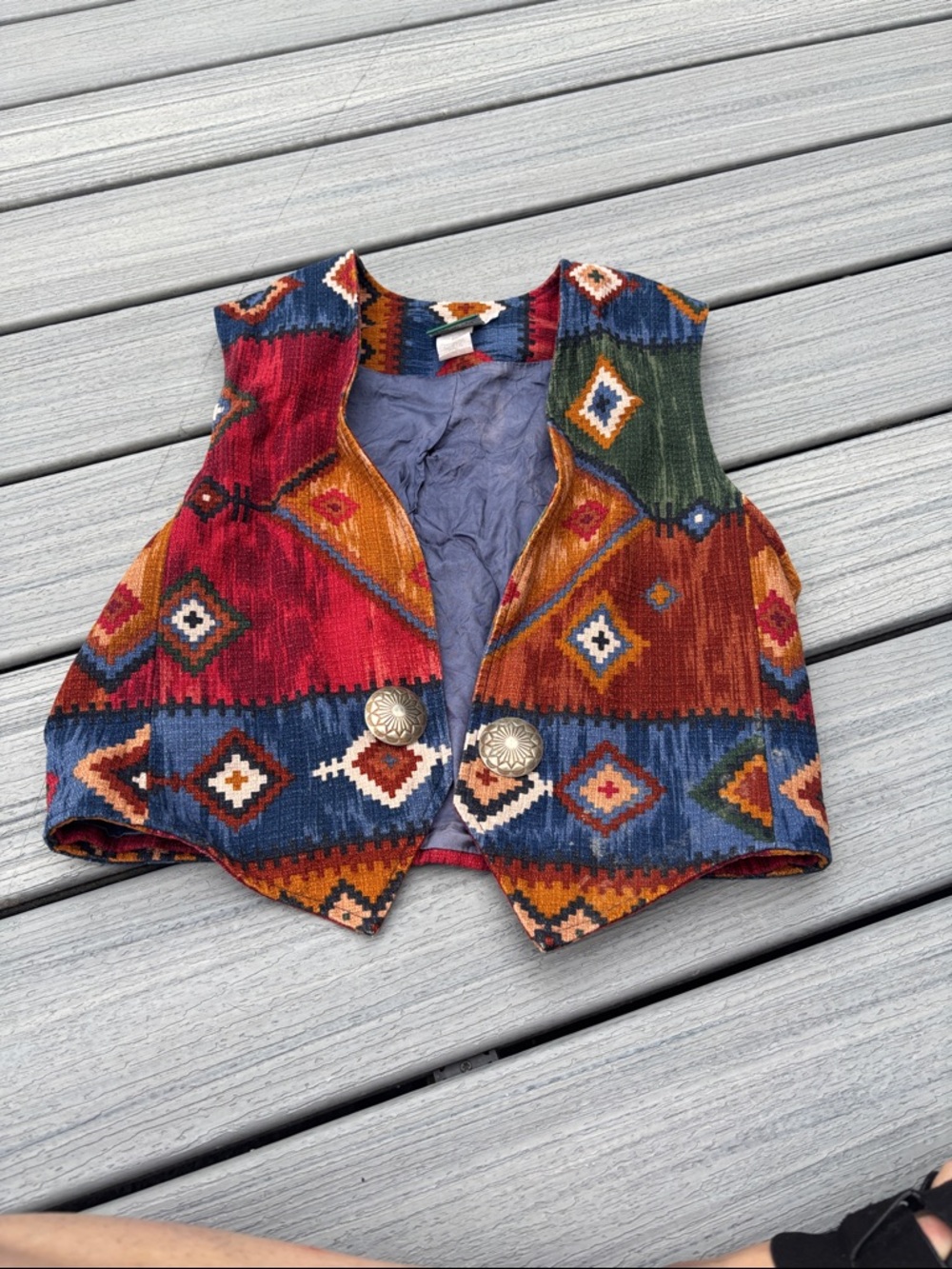 Coldwater Creek Multicolor Southwestern Print Vest